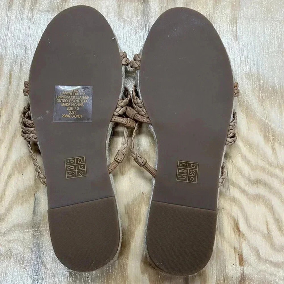 Madewell Size 7.5 Women's Tan Espadrille strappy Slip On Comfort Sandal Beachy - Picture 9 of 9